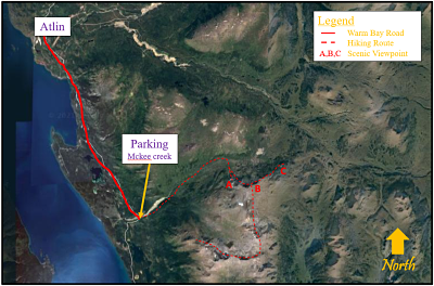 Map of Eldorado trails and routes for camping in the Alpine
