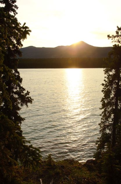 Evening set on Tagish lake